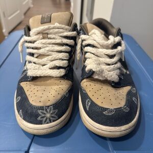 Men's Denim and Tan Sneakers